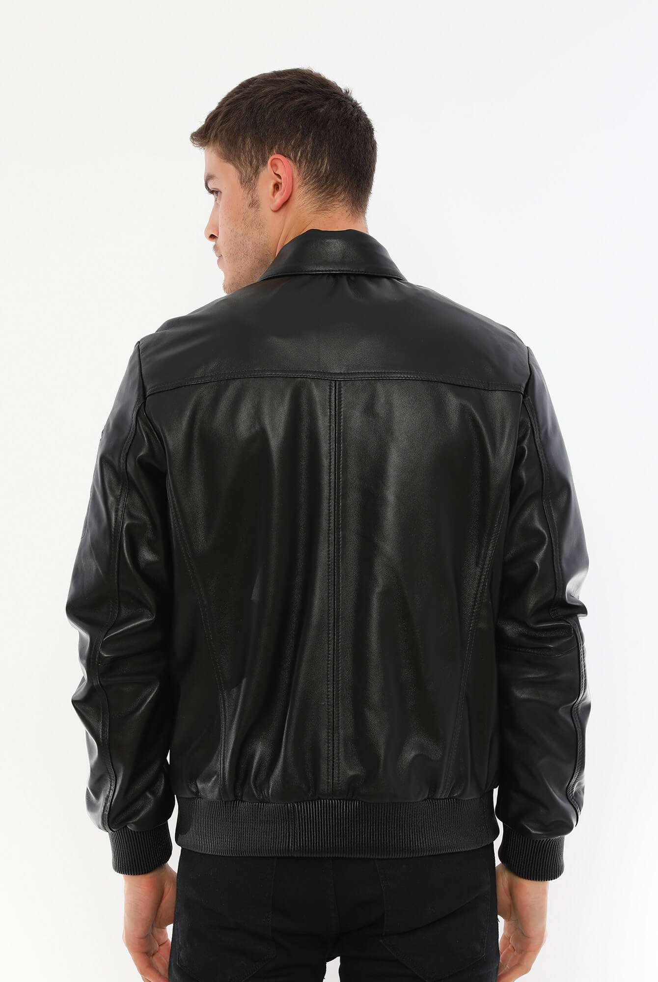 Thomas Black Leather Jacket For Men's