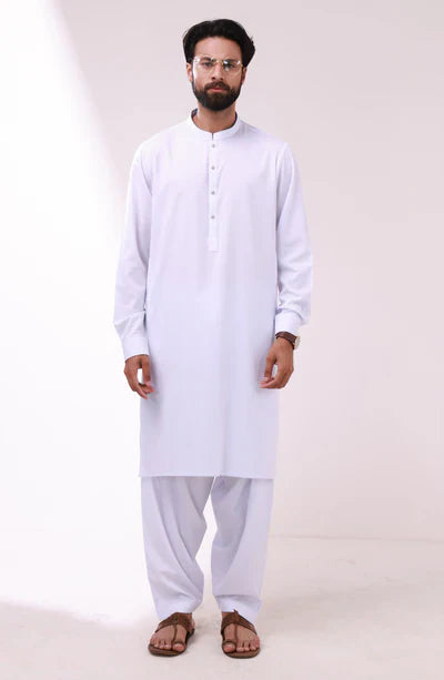 Trendy White Shalwar Suit For Men's