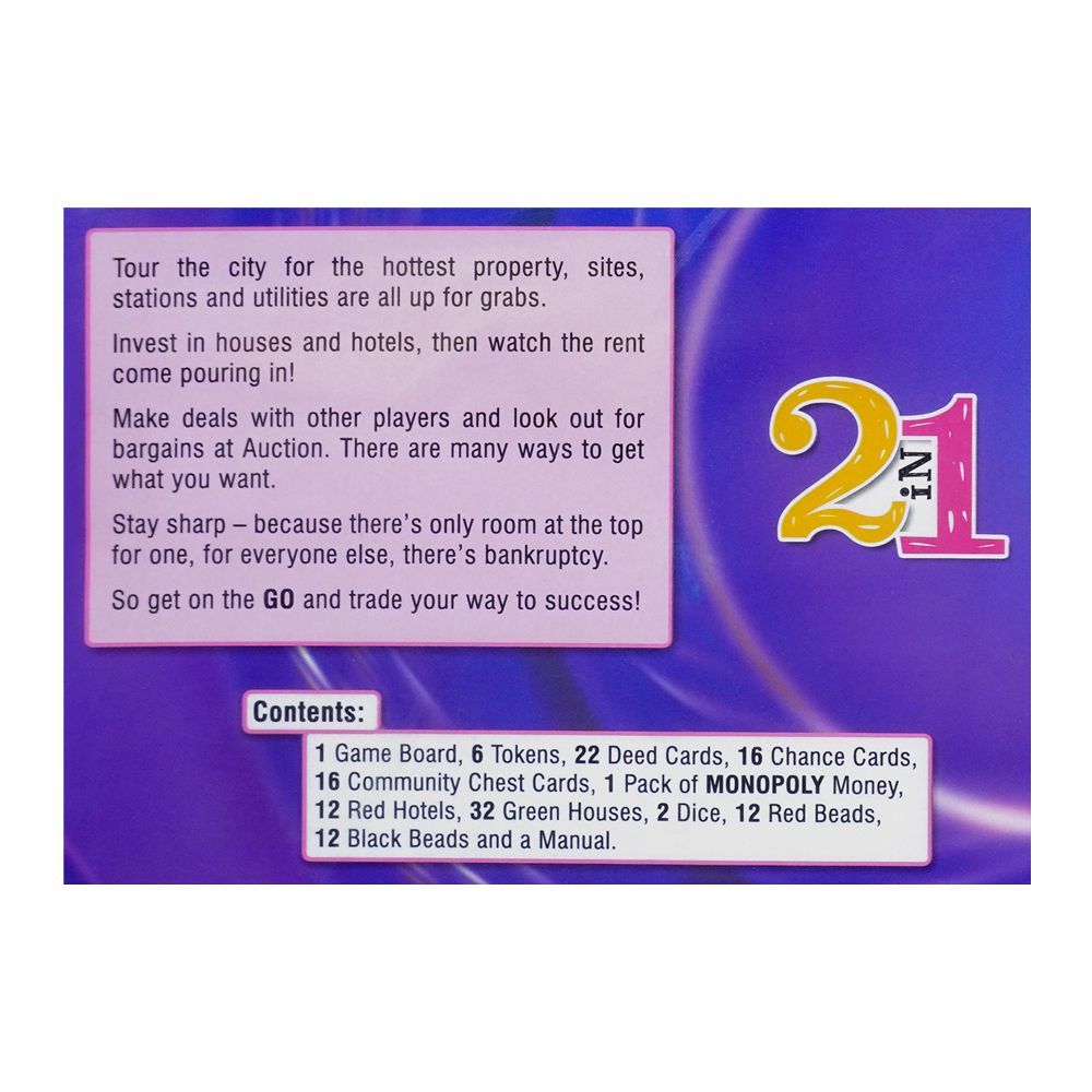 2-In-1 Monopoly Board Game, For 7+ Years