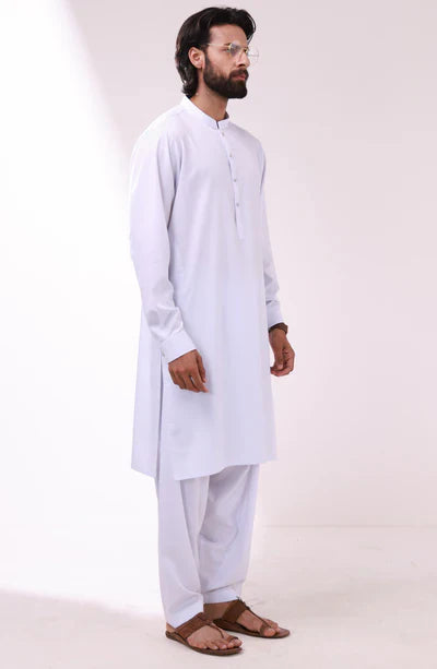 Trendy White Shalwar Suit For Men's