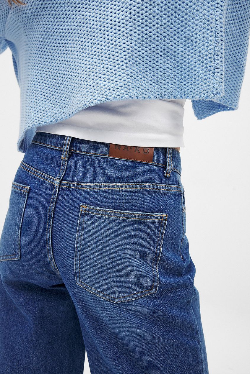 Women Flower Cut Out Mid Waist Jeans – Floral Cutout Denim, Mid-Rise Street Style | DENIMS