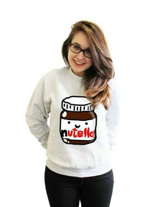 White Nuttela sweat shirt For and Women