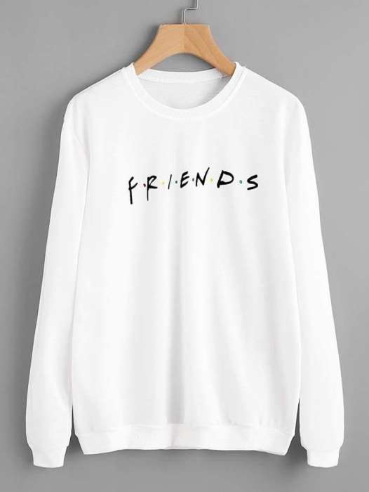 White friend sweat shirt for womens