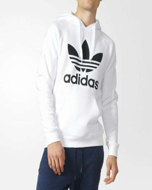 White add printed hoodie for womens both