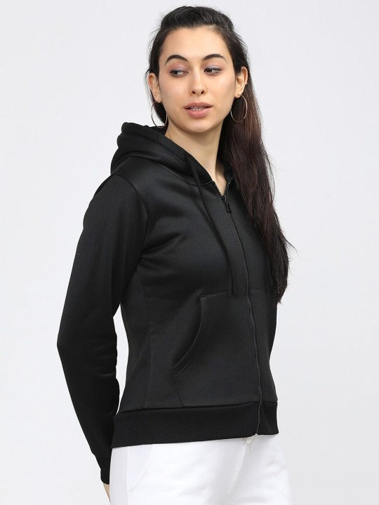 Women Black Hooded Sweatshirt – Cozy Lightweight Hoodie for Pakistan | DENIMS