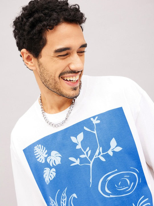 Unisex White Typography Printed Pure Cotton Oversized T-Shirt in Pakistan – Trendy Streetwear by DENIMS