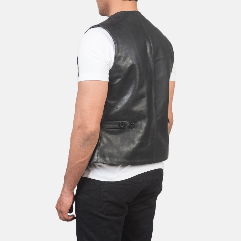 Black Premium Genuine Leather Vest