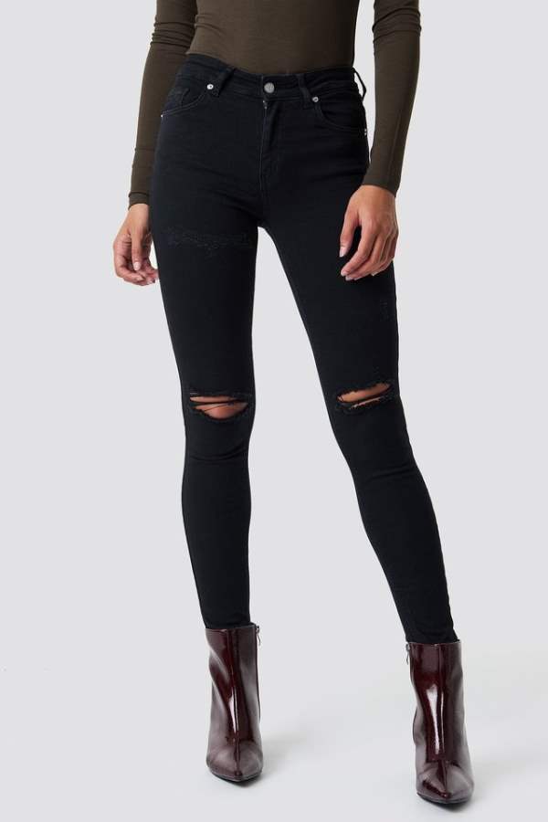 Womens Skinny Fit Mid-Rise Clean Look Stretchable Cropped Jeans