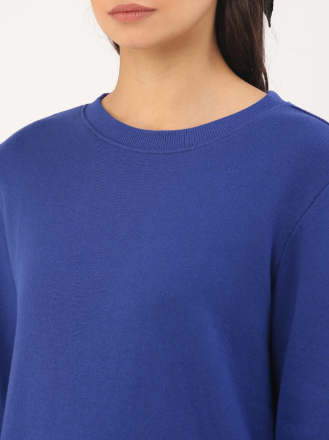 HB INDUSTRIES Women Blue Solid Sweatshirt