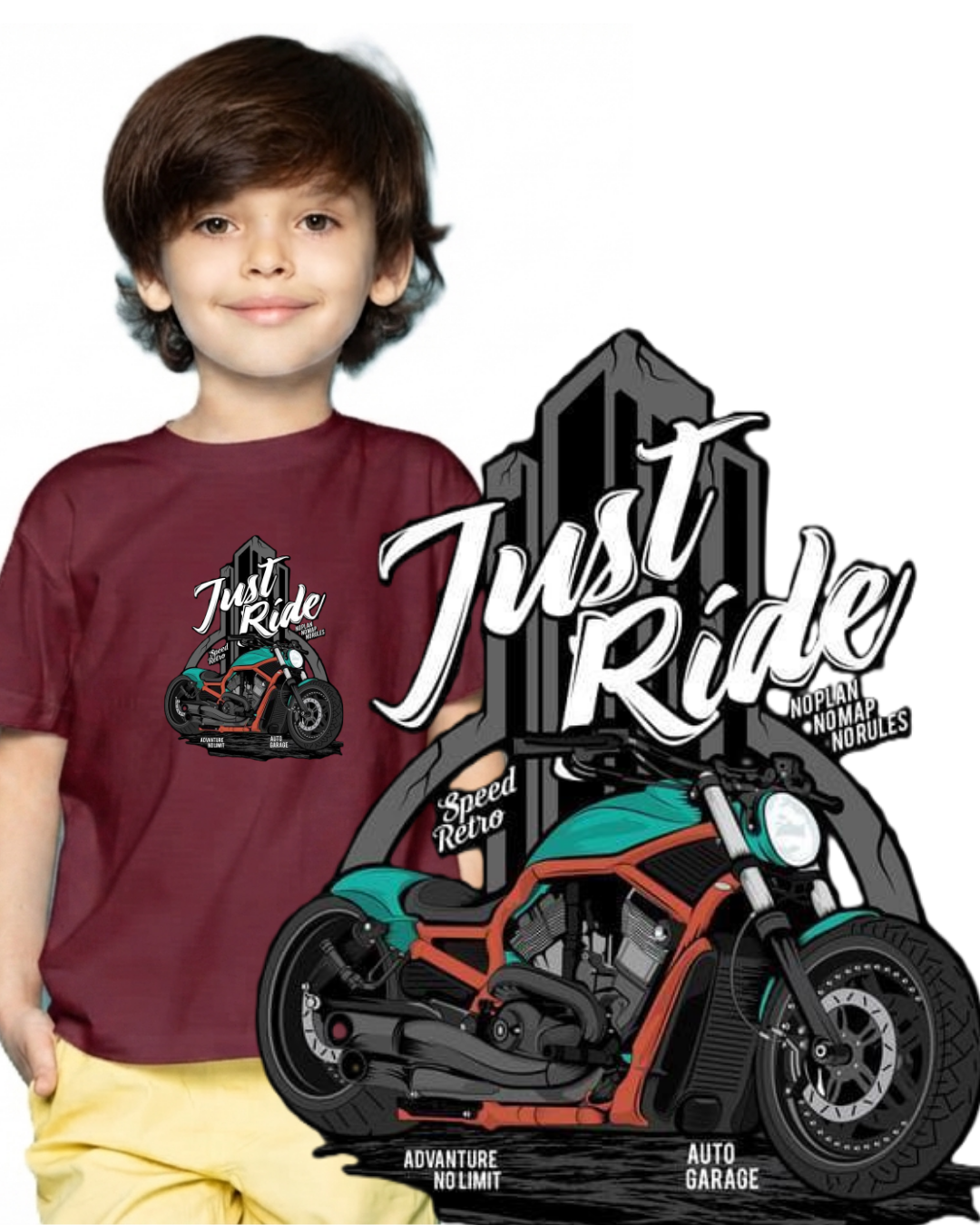 Chopper Bike Printed Kids T-shirt