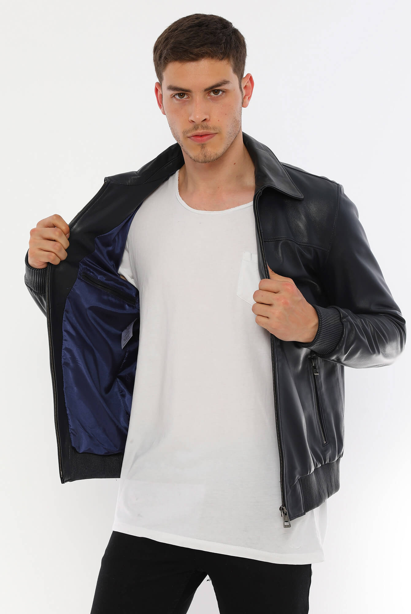 Daniel Black Leather Jacket For Men