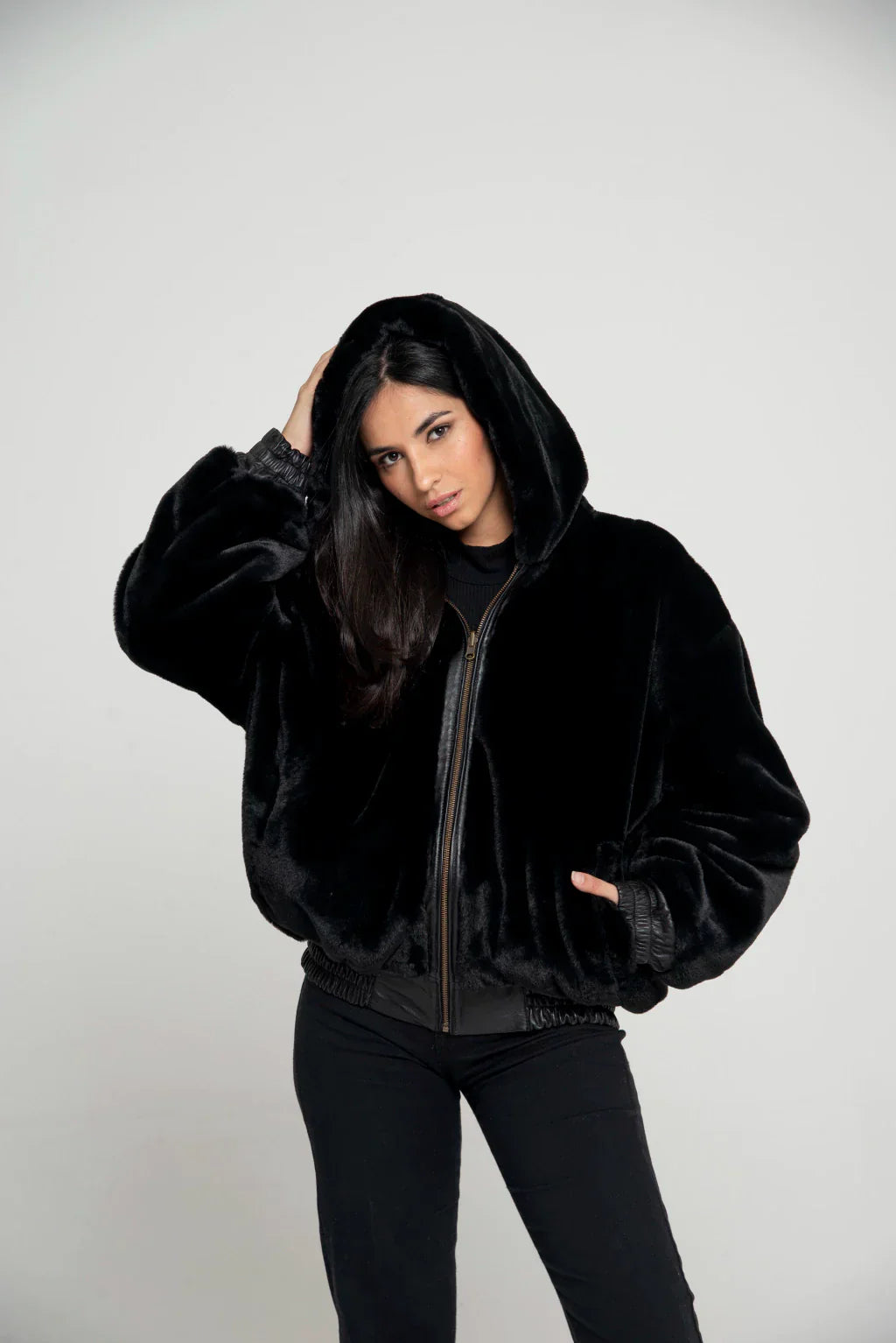 Ace Black Reversible Women Leather Jacket