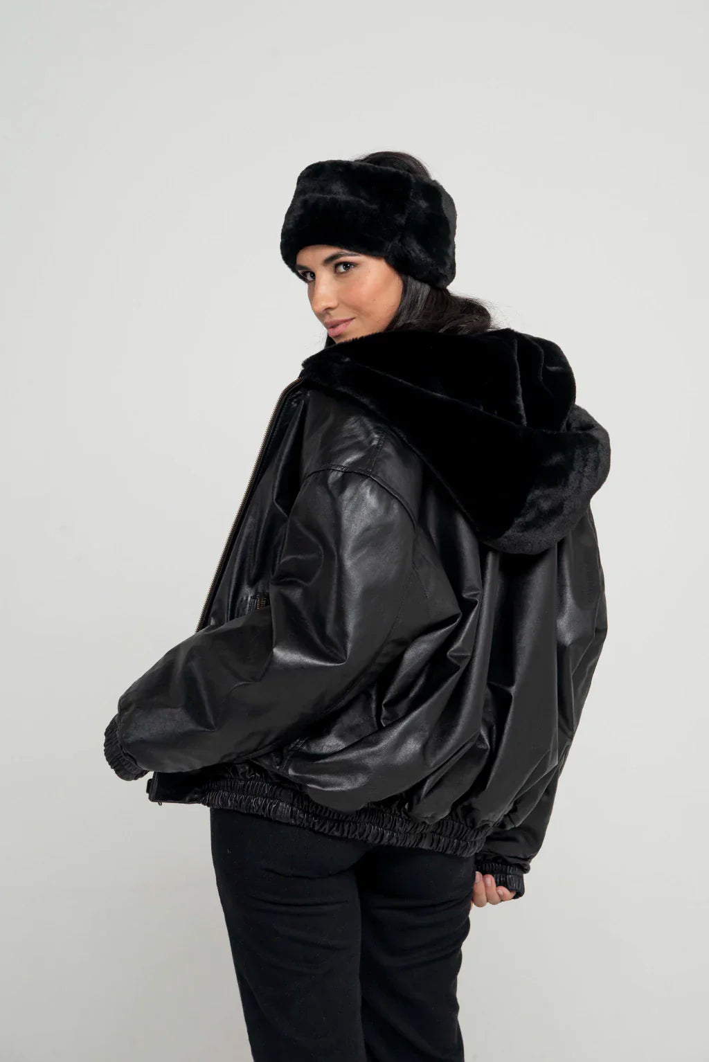 Ace Black Reversible Women Leather Jacket