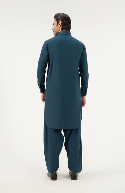 Men's Shirt Collar Shalwar Suit - Teal
