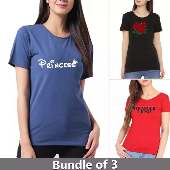 T-Shirts- Summer Collection Pack of-3 Multicolour Cotton Printed T-shirts