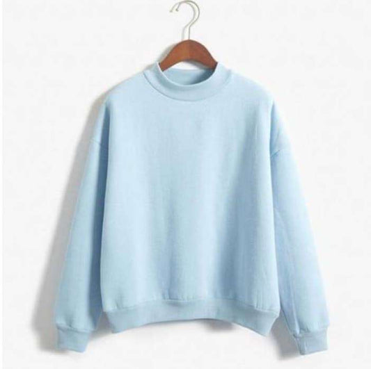 sky blue plain sweatshirt for women