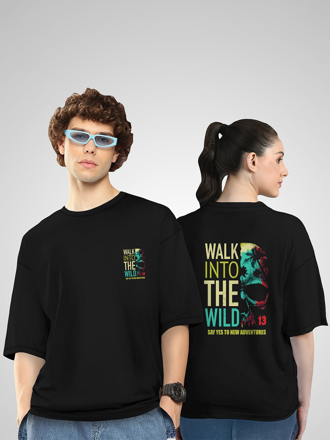 Unisex Twistform Twinny Zone Pack Of 2 SkullWild Printed Cotton Oversized T-Shirts – Trendy Streetwear in Pakistan | DENIMS
