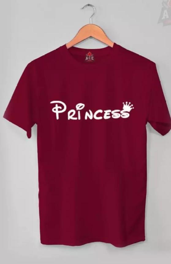 T-Shirt Summer Collection Maroon Cotton Printed Round Neck Half