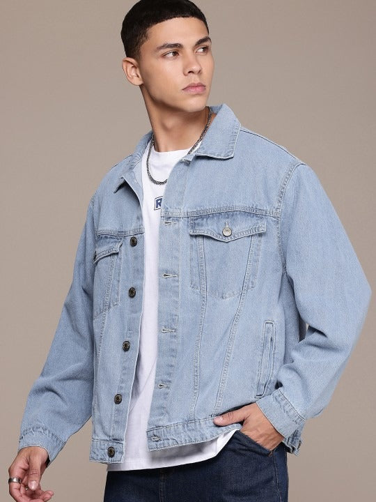 The Life Co. Oversized Pure Cotton Denim Trucker Jacket for Men – Breathable, Stylish Outerwear in Pakistan