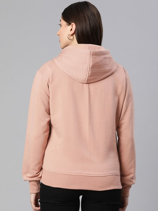 Women Black Solid Training Hooded Rapid-Dry Zipper — Lightweight Athletic Zip Hoodie | DENIMS Pakistan