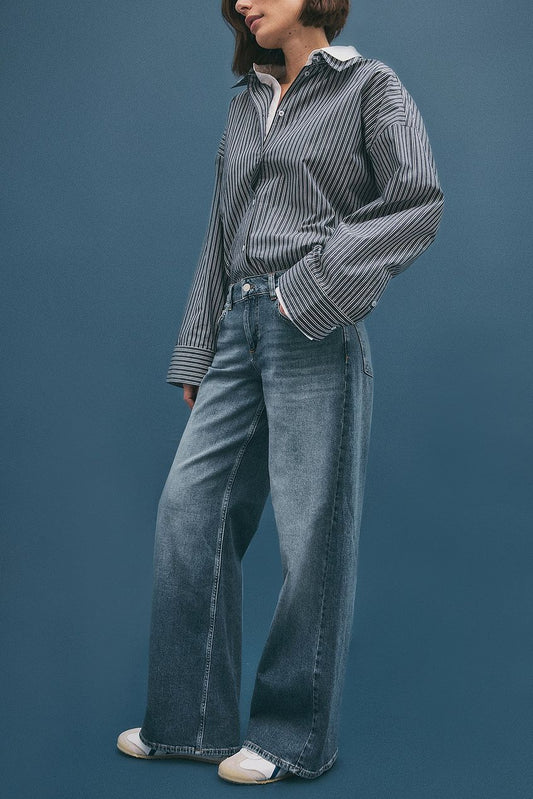 Women Low Waist Wide Leg Denim – Low-Rise Wide Leg Baggy Jeans for Pakistani Streetwear | DENIMS