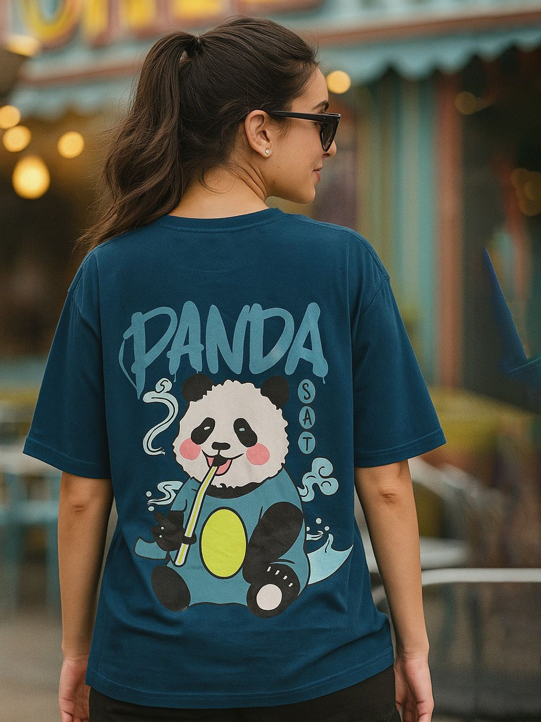 Women Graphic Printed Round Neck Cotton Oversized T-Shirt – Trendy Casual Pakistan