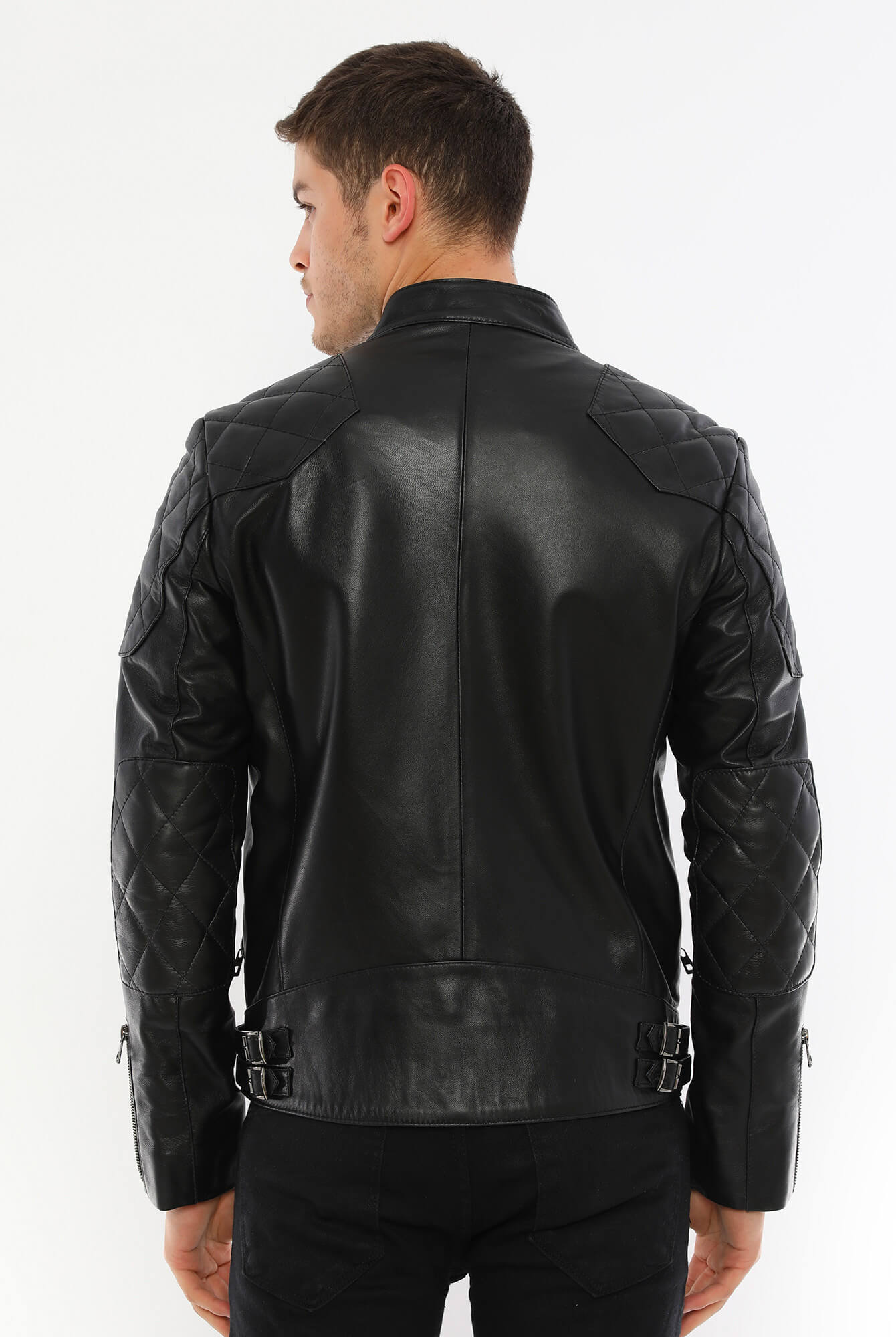 Bruno Black Leather Jacket For Men
