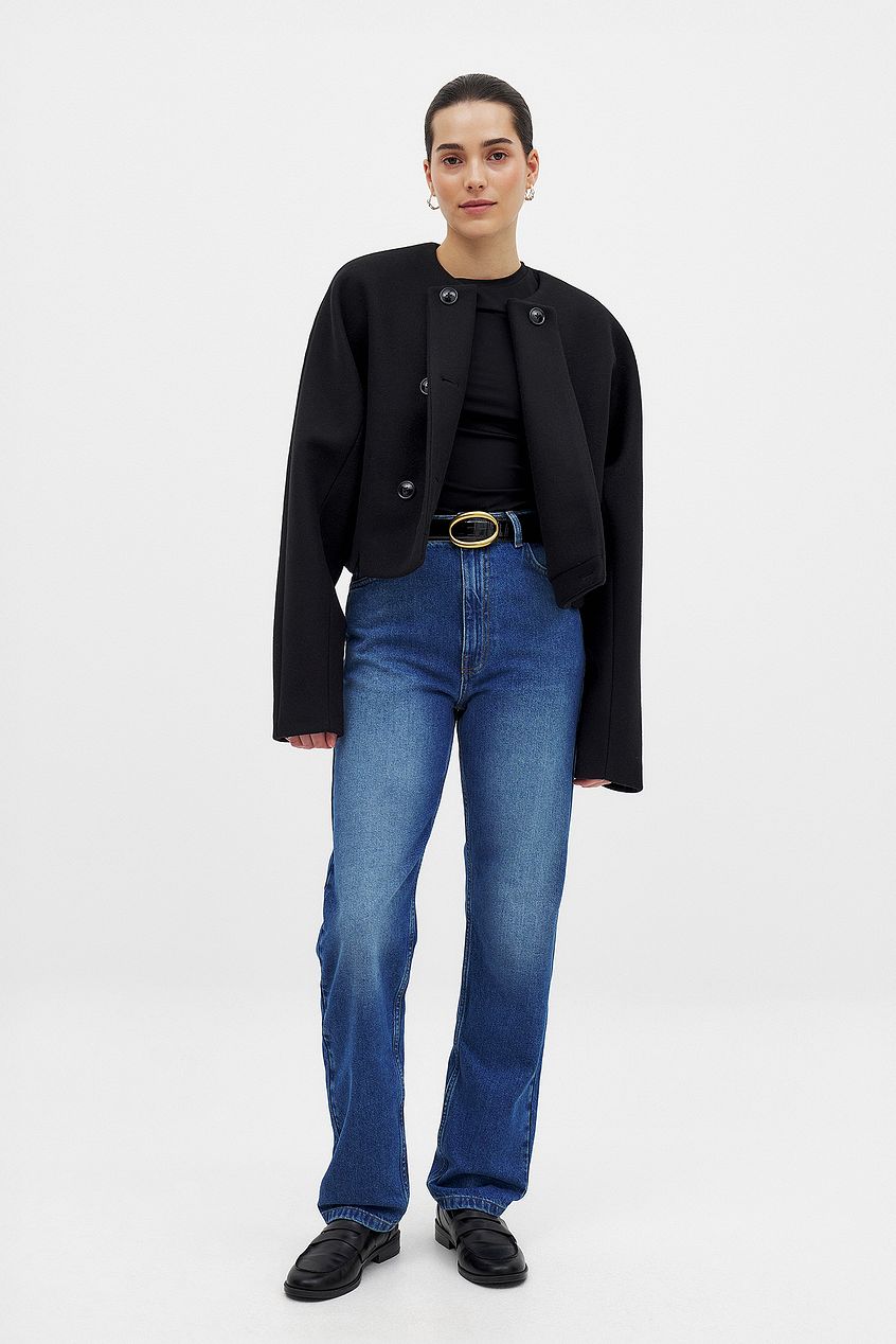 Women Straight High Waist Jeans – High-Rise Straight Leg Denim for Everyday Pakistan | DENIMS