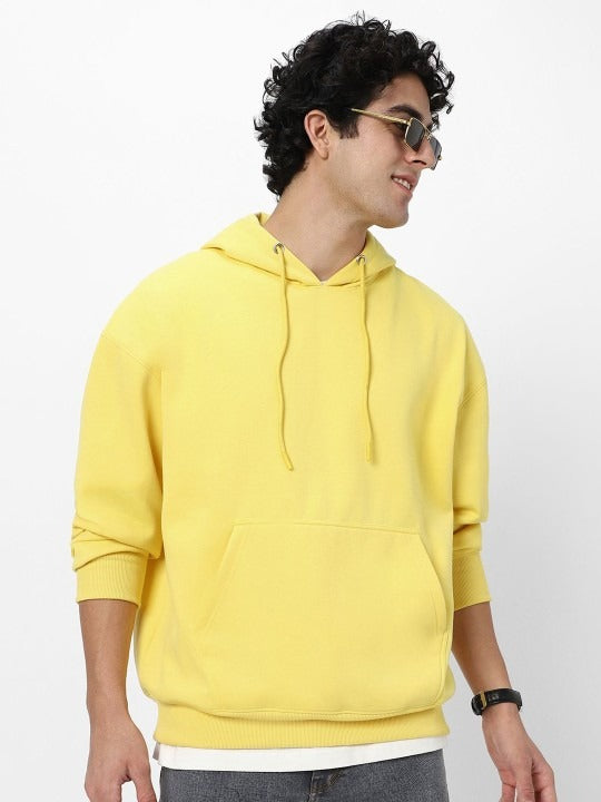 Men’s Cotton Solid Oversized Hooded Sweatshirt – Casual Winter Hoodie for Men in Pakistan | DENIMS