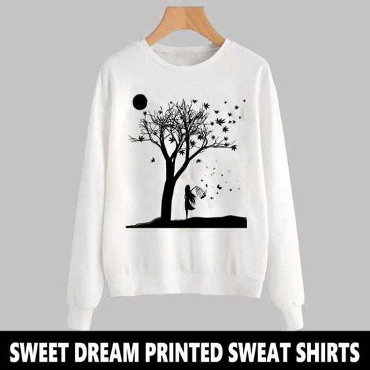 WHITE SWEET DREAM PRINTED SWEAT SHIRT