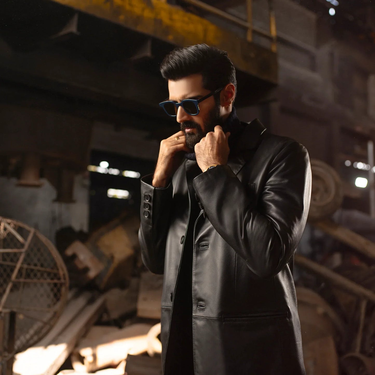 Traditional Genuine Leather Coat For Men's