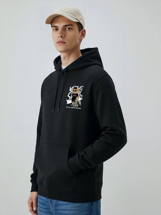 Men Graphic Printed Hooded Sweatshirt – Full Sleeve Cotton Fleece