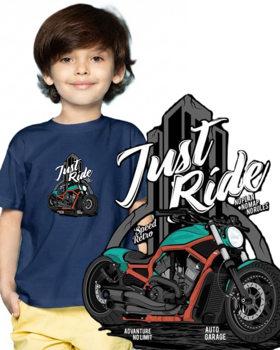 Chopper Bike Printed Kids T-shirt