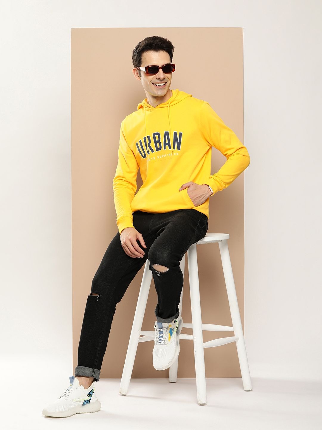 Pure Cotton Typography Printed Hooded Sweatshirt – Stylish Hoodie for Men in Pakistan | DENIMS