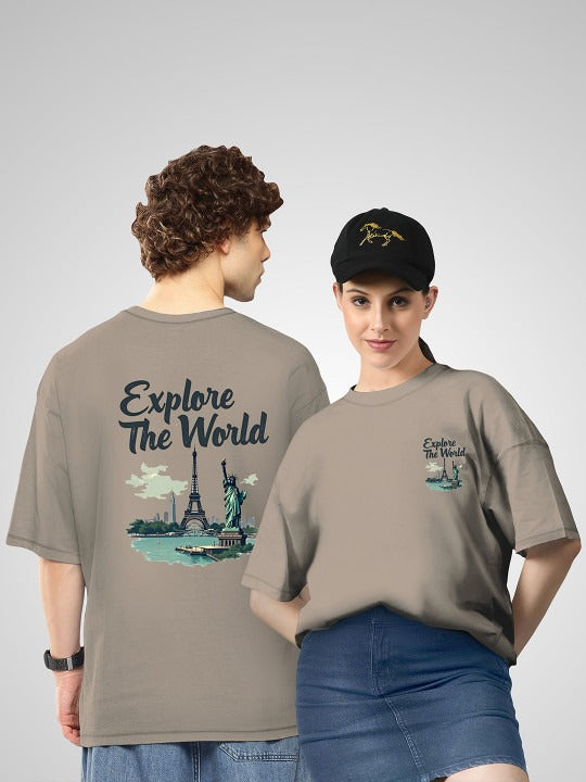 Unisex Twistform Twinny Zone Pack of 2 ExploreW2 Printed Cotton Oversized T-Shirts – Trendy Unisex Streetwear Tees in Pakistan | DENIMS