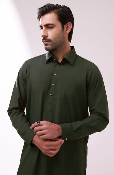 Men's Trendy Green Shalwar Suit