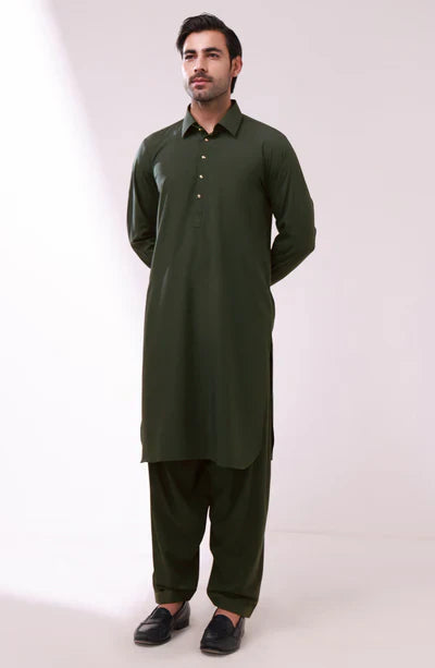 Men's Trendy Green Shalwar Suit