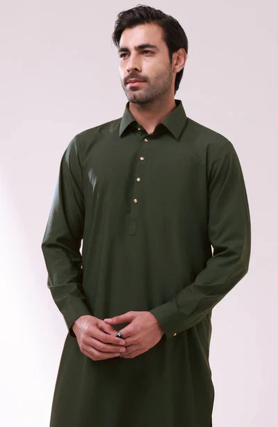 Men's Trendy Green Shalwar Suit