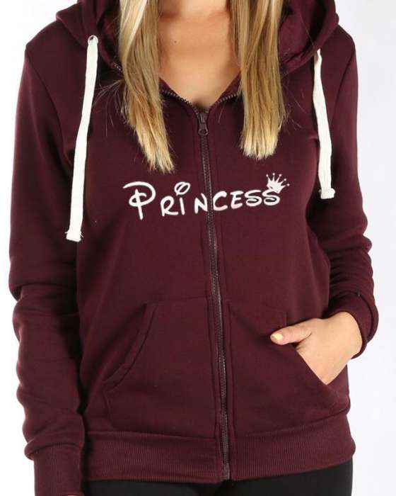 HB INDUSTRIES Maroon Princess Zipper Hoodie For womens