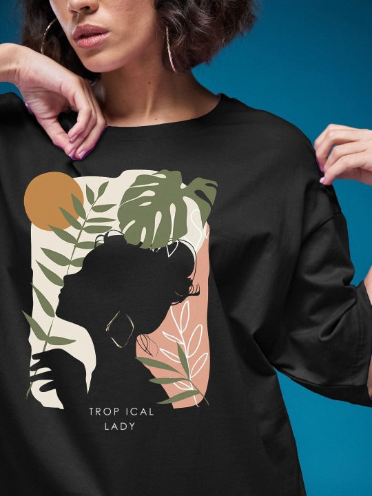 Women Graphic Printed Round Neck Cotton T-Shirt – Trendy Casual Wear Pakistan