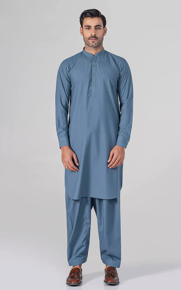Wash & Wear - Premium Shalwar Kameez - BLUE