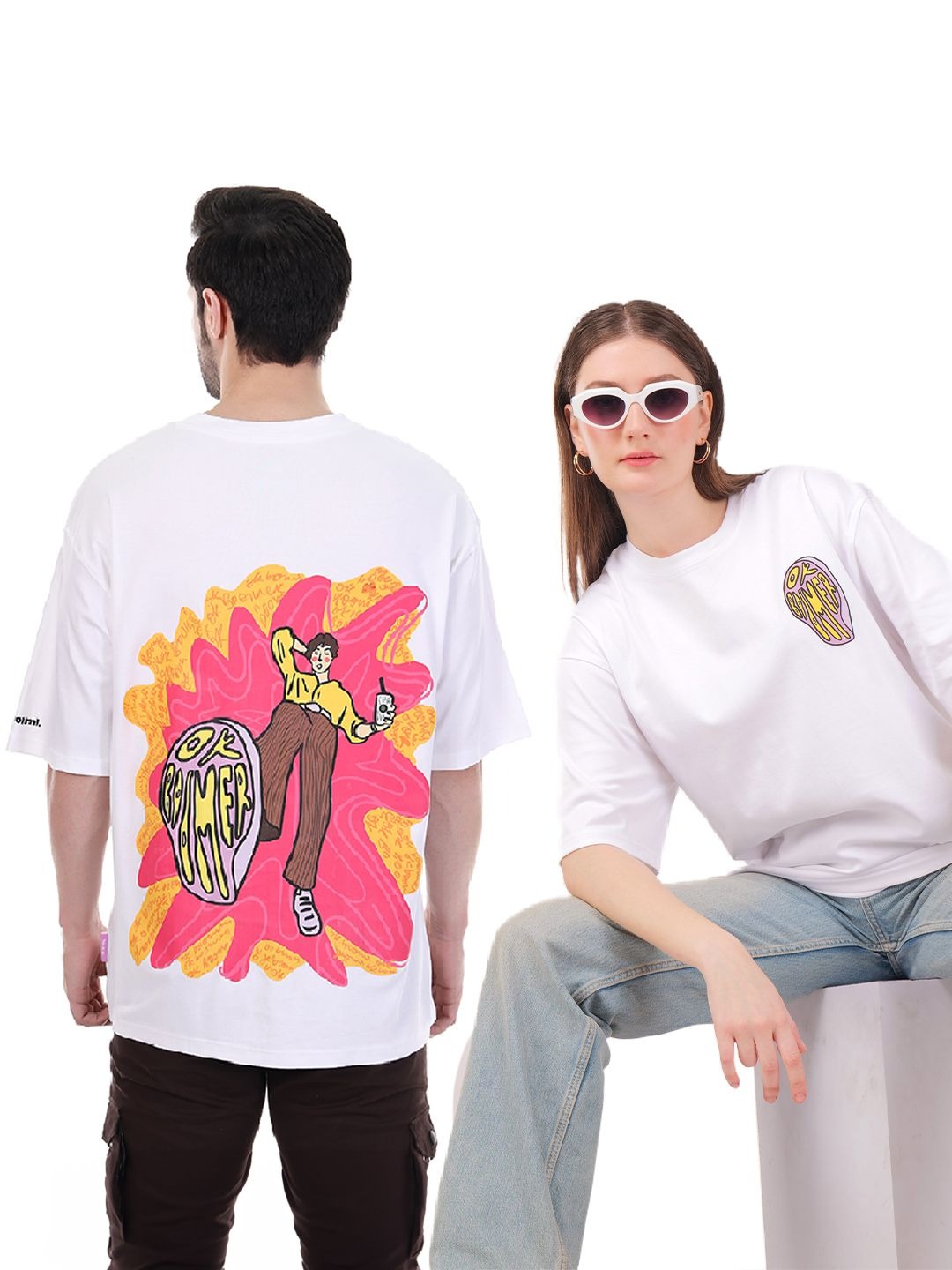 Unisex OK Boomer Printed T-shirt – Trendy Graphic Cotton Streetwear for Men & Women in Pakistan | DENIMS