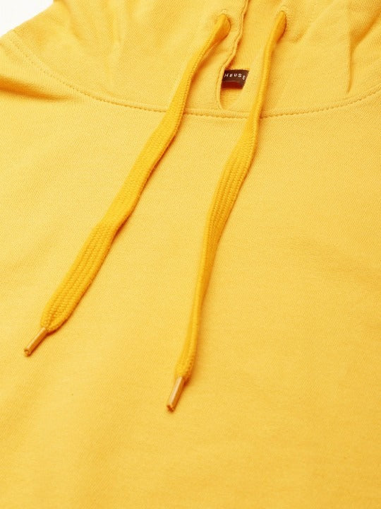 Pure Cotton Hooded Yellow Hoodie for Women — Soft Breathable Pullover with Kangaroo Pocket | DENIMS Pakistan