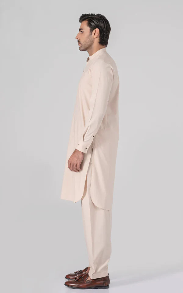 Wash & Wear - Premium Shalwar Kameez - Beige