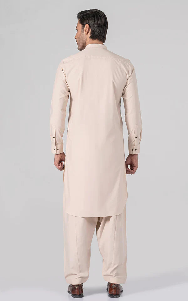 Wash & Wear - Premium Shalwar Kameez - Beige