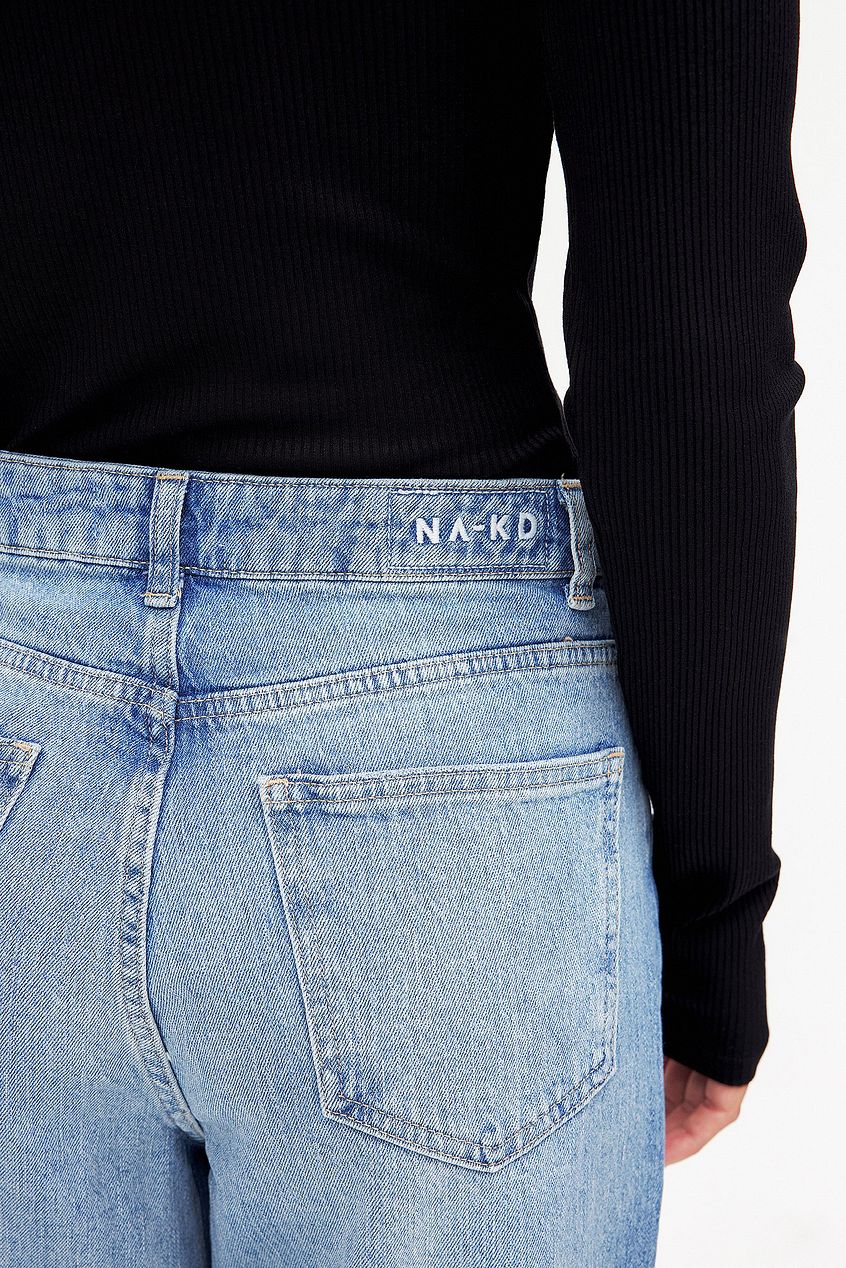 Women Straight High Waist Cropped Jeans – High-Rise Ankle Crop, Clean Straight Leg | DENIMS