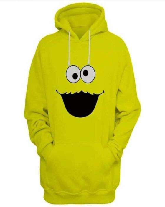 Yellow Cookie Printed Hoodie For Women