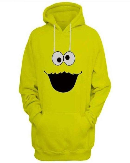 Yellow Cookie Printed Hoodie For Women