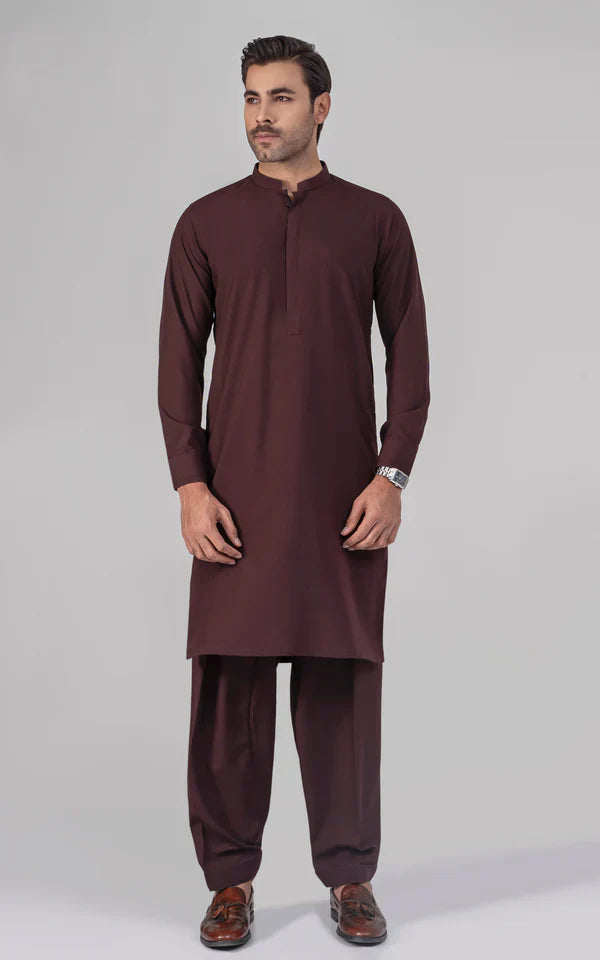 Wash & Wear - Premium Shalwar Kameez - Maroon