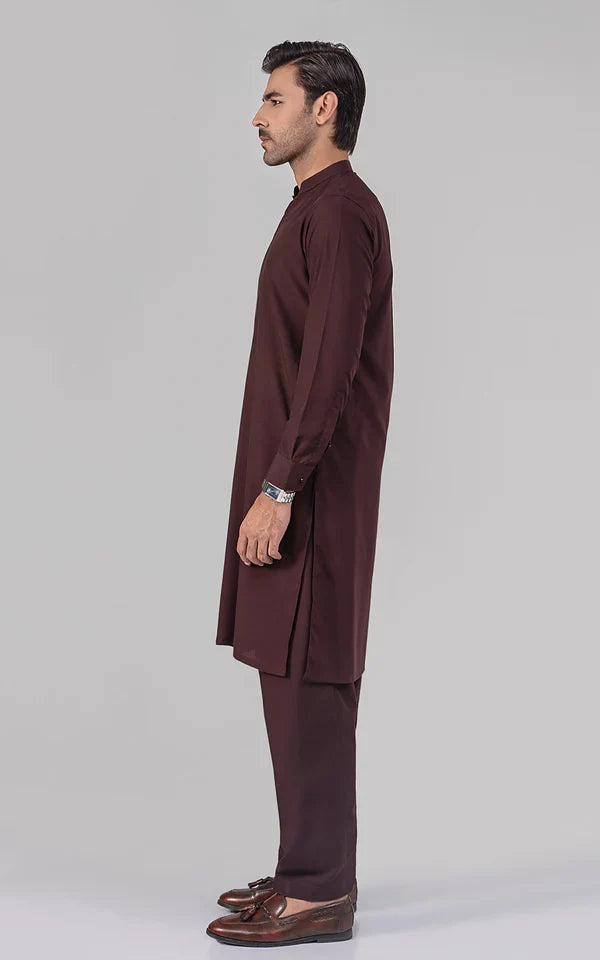 Wash & Wear - Premium Shalwar Kameez - Maroon